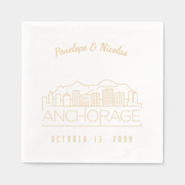 Personalisierte Goldfoil-Ankerage Hochzeit von Nap Servietten Mit Folie