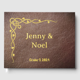 Personalisierte Goldfolie und Imitate Leder Gästebuch