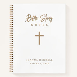 Personalisierte Goldkreuzbibelstudie zur Kalligrap Notizbuch