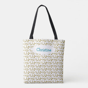 Personalisierte GoldMusiknote-Taschen-Tasche