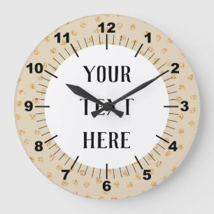 Personalisierte Goldpunkte Große Wanduhr