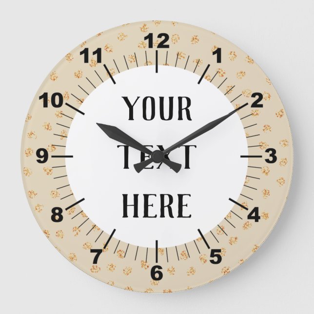 Personalisierte Goldpunkte Große Wanduhr (Vorderseite)