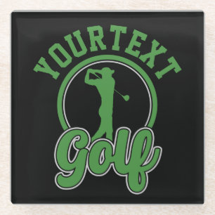 Personalisierte Golf ADD NAME Retro Pro Golfer Swi Glasuntersetzer