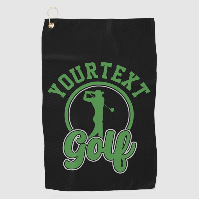 Personalisierte Golf ADD NAME Retro Pro Golfer Swi Golfhandtuch (Vorderseite)