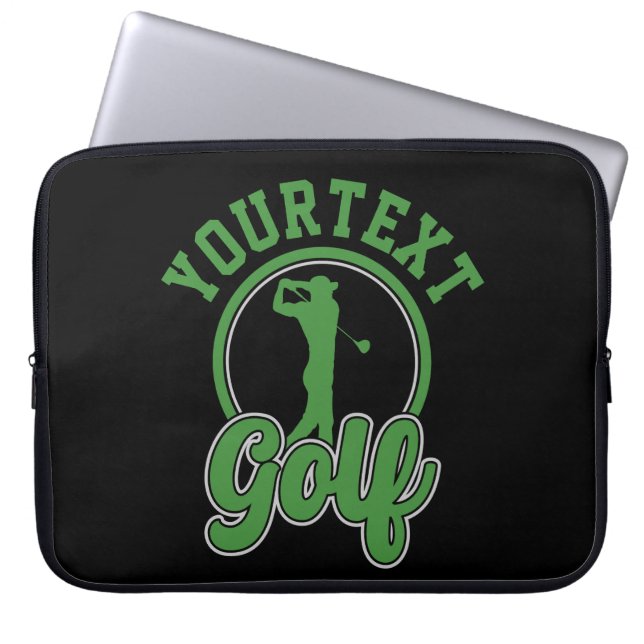Personalisierte Golf ADD NAME Retro Pro Golfer Swi Laptopschutzhülle (Vorderseite)