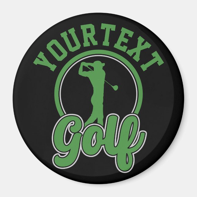 Personalisierte Golf ADD NAME Retro Pro Golfer Swi Magnet (Vorne)
