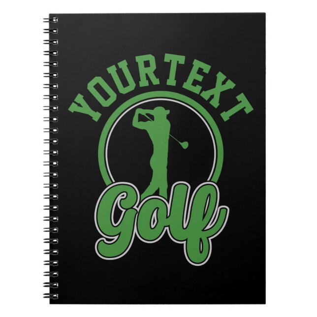 Personalisierte Golf ADD NAME Retro Pro Golfer Swi Notizblock (Vorderseite)