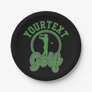 Personalisierte Golf ADD NAME Retro Pro Golfer Swi Pappteller