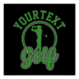Personalisierte Golf ADD NAME Retro Pro Golfer Swi Poster