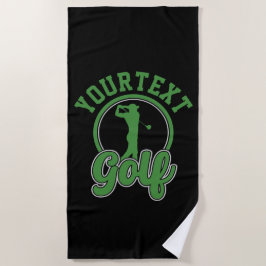 Personalisierte Golf ADD NAME Retro Pro Golfer Swi Strandtuch