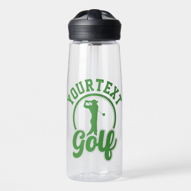 Personalisierte Golf ADD NAME Retro Pro Golfer Swi Trinkflasche (Vorne)