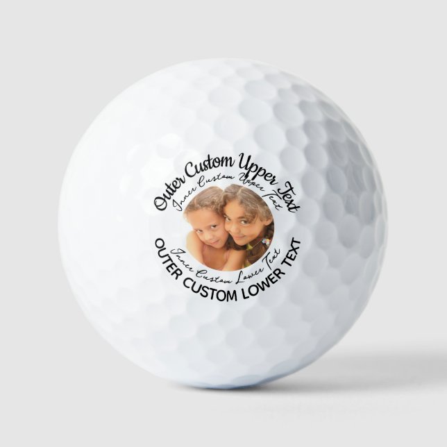 Personalisierte Golf-Balls mit 4-zeiligen Text-Fot Golfball (Vorderseite)