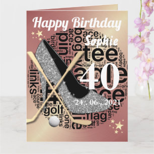 Personalisierte Golf Birthday Card für Damen Karte