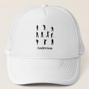 Personalisierte Golf Golfer Silhouette Truckerkappe