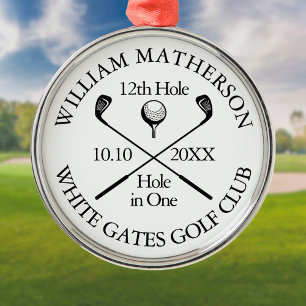 Personalisierte Golf-Loch-in-Eins-Auszeichnung Ornament Aus Metall