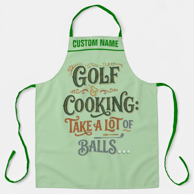 Personalisierte Golf-Schürze - Geschenk für BBQ-Ko Schürze (Vorderseite)