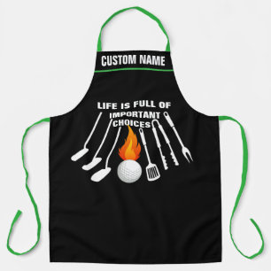 Personalisierte Golf Themed Griller GRILLEN Schürz Schürze