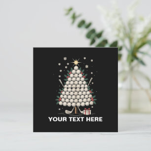 Personalisierte Golf-Weihnachtsbaum-Ausrüstung Fam Feiertagskarte