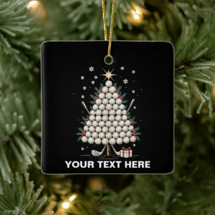 Personalisierte Golf-Weihnachtsbaum-Ausrüstung Fam Keramikornament