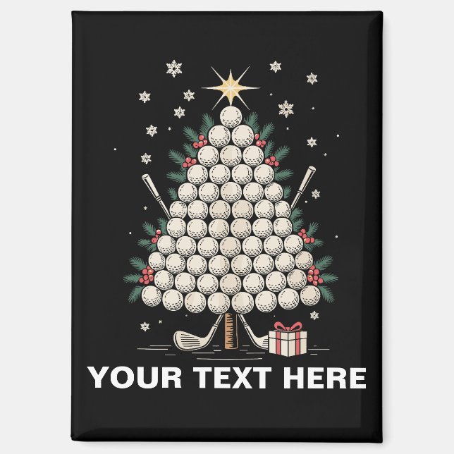 Personalisierte Golf-Weihnachtsbaum-Ausrüstung Fam Magnet (Vorderseite)