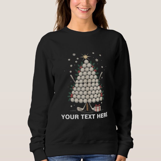 Personalisierte Golf-Weihnachtsbaum-Ausrüstung Fam Sweatshirt (Vorderseite)