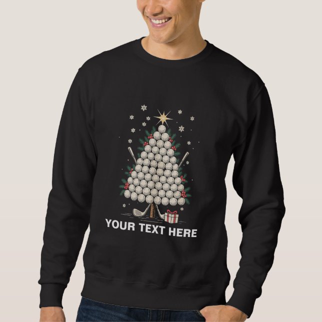 Personalisierte Golf-Weihnachtsbaum-Ausrüstung Fam Sweatshirt (Vorderseite)