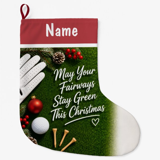 Personalisierte Golf-Weihnachtsgeschenke Großer Weihnachtsstrumpf (Vorderseite)