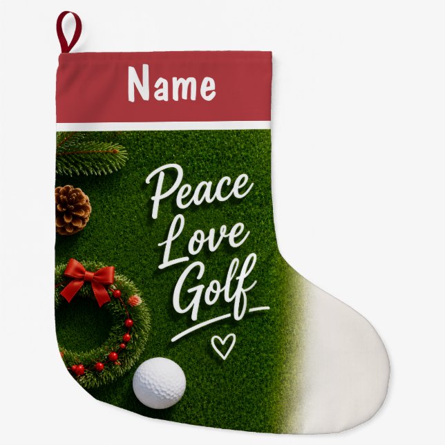 Personalisierte Golf-Weihnachtsgeschenke Großer Weihnachtsstrumpf (Vorderseite)