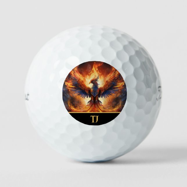 Personalisierte Golfbälle mit feinem Flammenadler (Vorderseite)