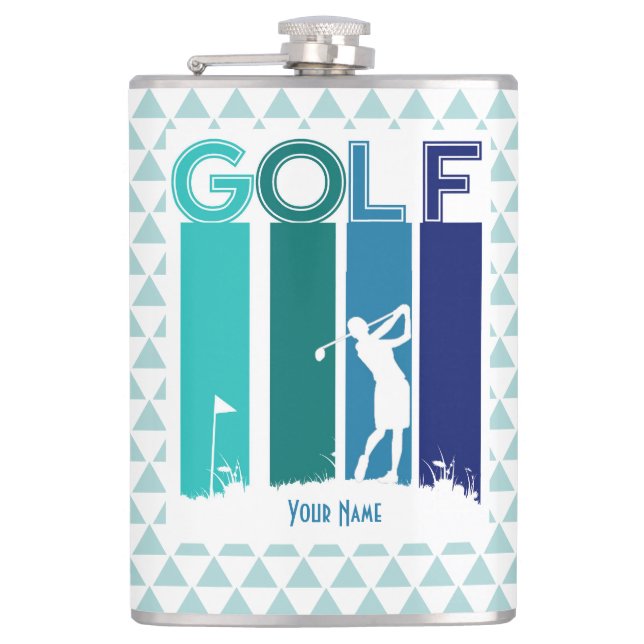 Personalisierte Golfer-Flasche Flachmann (Vorderseite)