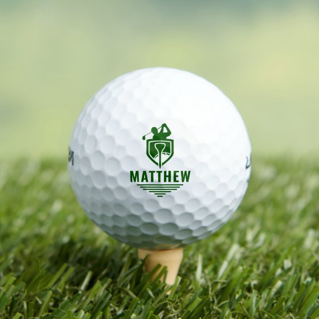 Personalisierte Golfer Name Template Modernes Grün Golfball (Insitu T-Shirt)