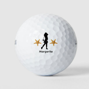 Personalisierte Golfer-Schwarze Silhouette Golfball