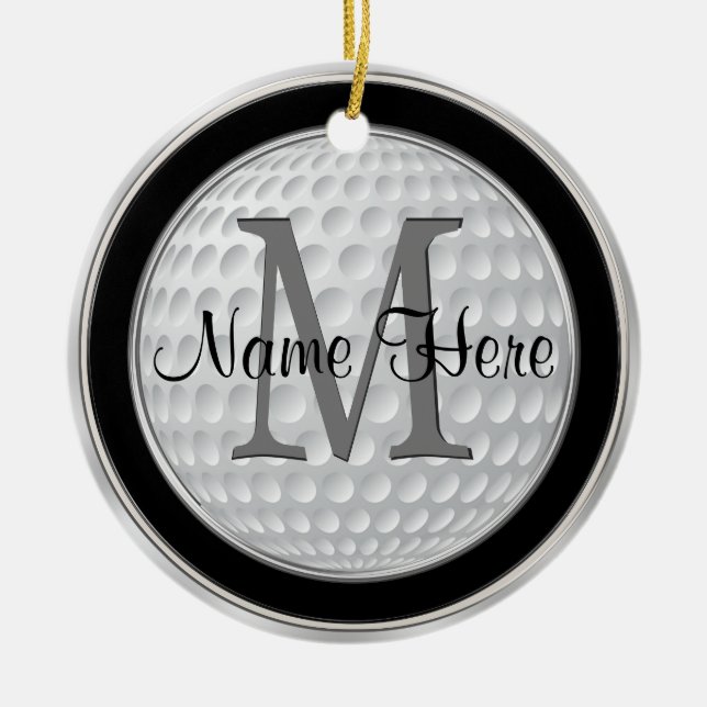 Personalisierte Golfgeschenke für Herren, Golfverz Keramikornament (Vorne)