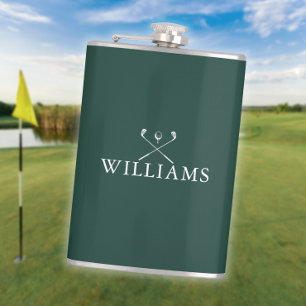 Personalisierte Golfschläger in Smaragdgrün Flachmann