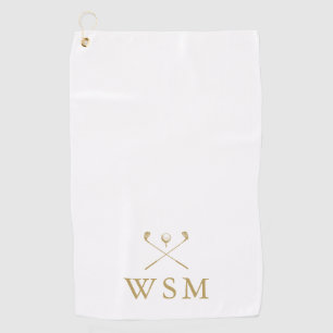 Personalisierte Golfschläger mit goldenem Monogram Golfhandtuch
