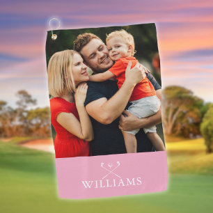 Personalisierte Golfschläger mit Namen und Foto in Golfhandtuch