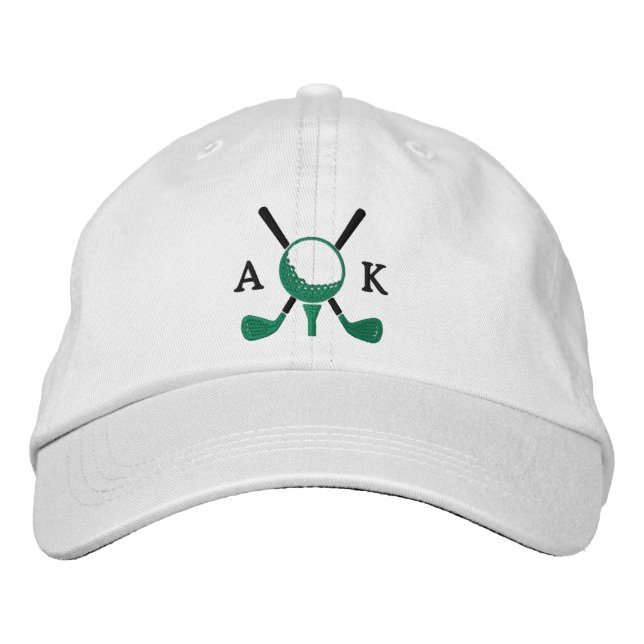 Personalisierte Golfschläger-Monogramm Bestickte Baseballkappe (Vorderseite)