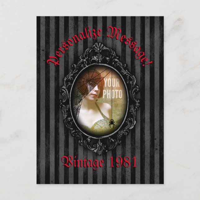 Personalisierte Gothic-Rahmen mit Spider Postkarte (Vorderseite)