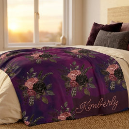Personalisierte gotische Blumenmusterdecke mit ind Sherpadecke