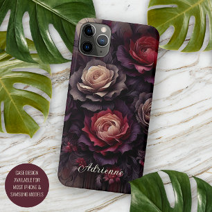 Personalisierte gotische dunkle Rosen Blumen im vi iPhone 16 Pro Max Hülle