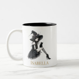 Personalisierte gotische Hexe – Maßgeschneiderter Zweifarbige Tasse