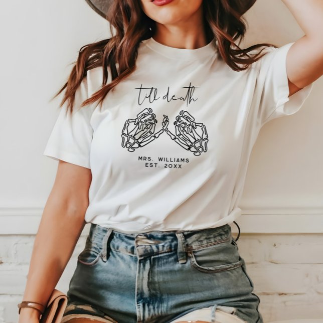 Personalisierte gotische Hochzeit bis zum Tod T-Shirt (Von Creator hochgeladen)