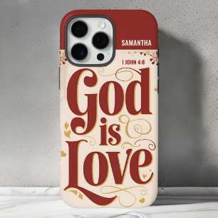 Personalisierte Gott ist Liebe Vintage-Christlich iPhone 16 Pro Max Hülle