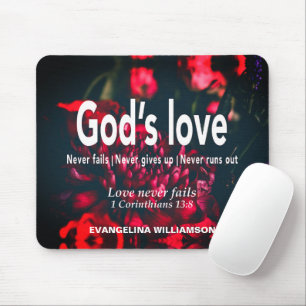 Personalisierte GOTTES LIEBE SCHEITERT NIE Christl Mousepad
