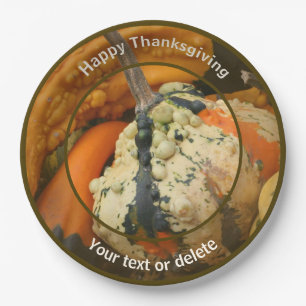 Personalisierte Gourds Herbst Erntedank Pappteller