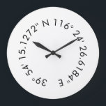 Personalisierte GPS-Uhr Große Wanduhr<br><div class="desc">Copy-Paste-Koordinaten von www.latpluslong.com</div>