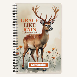 Personalisierte Grace like Rain Christlich Journal Notizbuch