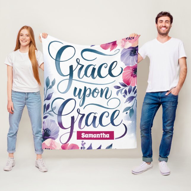 Personalisierte Grace upon Grace Christlich Fleecedecke (Beispiel)