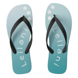 Personalisierte Gradient Aquamarin mit weißen Polk Flip Flops