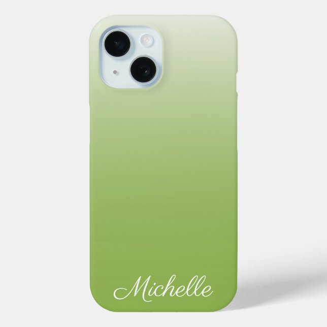 Personalisierte Gradientengrün Case-Mate iPhone Hülle (Rückseite)